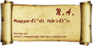 Magyaródi Adrián névjegykártya